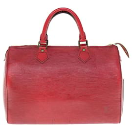 Louis Vuitton-Louis Vuitton Epi Speedy 30 Bolsa de Mão Castelhano Vermelho M43007 Autenticação de LV 63023-Outro