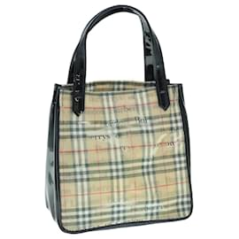 Autre Marque-Burberrys Nova Check Hand Bag Nylon Beige Auth 63085-Bege