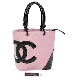 Chanel-CHANEL Cambon Line Bandolera Caviar Skin Pink CC Auth am4029UNA-Rosa