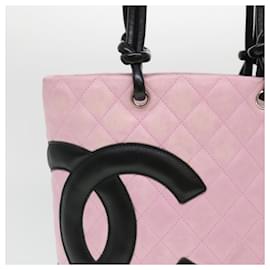 Chanel-CHANEL Cambon Line Shoulder Bag Caviar Skin Pink CC Auth am4029A-Pink