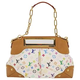 Louis Vuitton-LOUIS VUITTON Monogram Multicolor Judy GM Shoulder Bag White M40253 Auth ar9578A-White