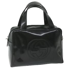 Gucci-Sac à main GUCCI Interlocking Cuir verni Noir Auth ar11228-Noir