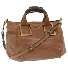 Chloé-Chloe Etel Hand Bag Leather 2way Brown 01 12 50 65 Auth hk1011-Brown