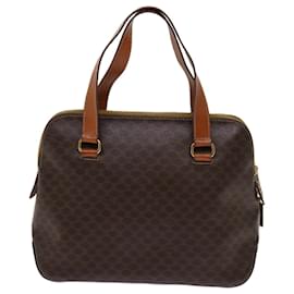 Céline-CELINE Macadam Canvas Hand Bag PVC Leather Brown Auth 63444-Brown