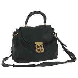 Chloé Borsa a tracolla Chloe Elsie in pelle nera 02 12 50 65 Auth hk1010 Nero