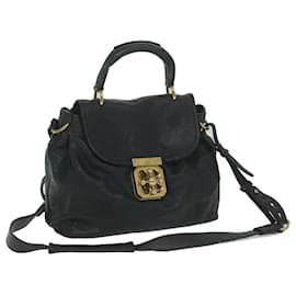 Chloé-Chloe Elsie Shoulder Bag Leather Black 02 12 50 65 Auth hk1010-Black