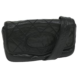 Chanel-CHANEL Shoulder Bag Lamb Skin Black CC Auth hk1042-Black