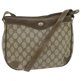 Gucci-GUCCI GG Supreme Shoulder Bag PVC Leather Beige 67 02 022 Auth ar11211-Beige