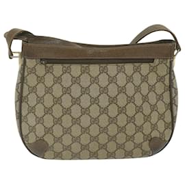 Gucci-GUCCI GG Supreme Shoulder Bag PVC Leather Beige 67 02 022 Auth ar11211-Beige