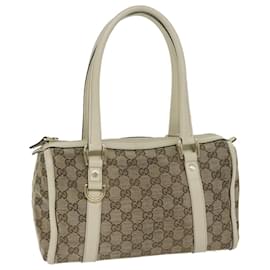 Gucci-GUCCI GG Canvas Shoulder Bag Beige 130942 Auth FM3094-Beige