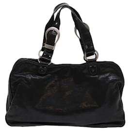 Christian Dior-Christian Dior Shoulder Bag Leather Black Auth bs11452-Black