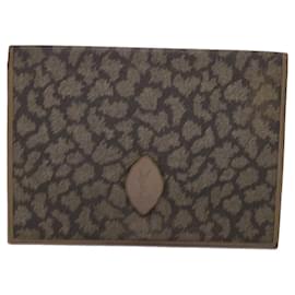 Saint Laurent-SAINT LAURENT Clutch Bag Leather nylon 2Set Gray Khaki Auth ar11245-Brown,Khaki