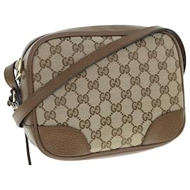 Gucci-GUCCI GG Canvas Shoulder Bag Outlet Beige 449413 Auth am5624-Beige