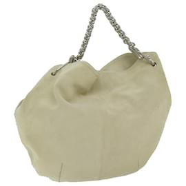 Loewe-LOEWE Chain Shoulder Bag Suede Beige Auth bs11317-Beige