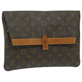 Louis Vuitton-LOUIS VUITTON Monograma Pochette Priant Bolsa Clutch M51805 Autenticação de LV 63877-Monograma