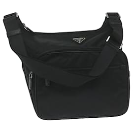 Prada-PRADA Shoulder Bag Nylon Black Auth 62908-Black