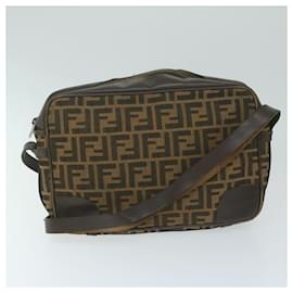 Fendi-FENDI Zucca Canvas Shoulder Bag 2Set Brown Auth 62974-Brown