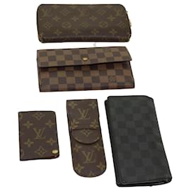 Louis Vuitton-Portafoglio LOUIS VUITTON con monogramma Damier Ebene 5Imposta LV Auth bs11176-Altro