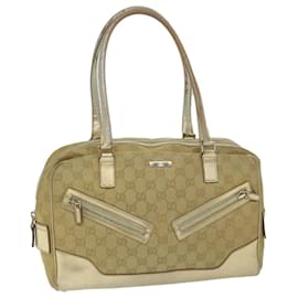 Gucci-GUCCI GG Canvas Handtasche Gold 002 1115 Auth 63320-Golden