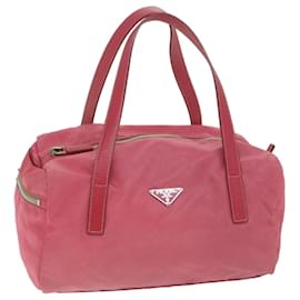 Prada-Bolsa de mão PRADA em nylon rosa Auth 64010-Rosa