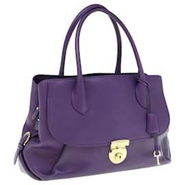 Salvatore Ferragamo-Salvatore Ferragamo Tote Bag Leather Purple Auth ar11137-Purple