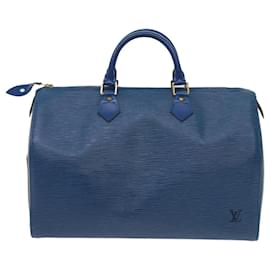 Louis Vuitton-Louis Vuitton Epi Speedy 35 Bolsa de Mão Azul Toledo M42995 Autenticação de LV 63129-Outro
