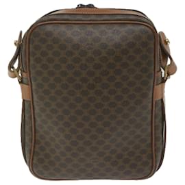Céline-CELINE Macadam Canvas Shoulder Bag PVC Leather Brown Auth 62822-Brown