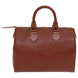 Louis Vuitton-Louis Vuitton Epi Speedy 25 Hand Bag Brown M43013 LV Auth 63097-Brown