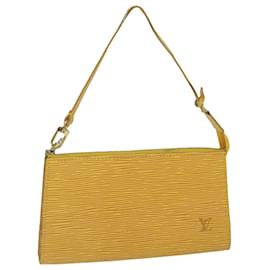 Louis Vuitton-Estuche para accesorios LOUIS VUITTON Epi Pochette Amarillo M52989 Bases de autenticación de LV11242-Amarillo