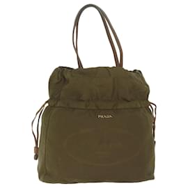 Prada-PRADA Shoulder Bag Nylon Khaki Auth bs10966-Khaki