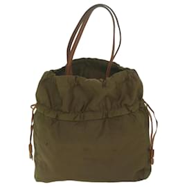 Prada-PRADA Shoulder Bag Nylon Khaki Auth bs10966-Khaki