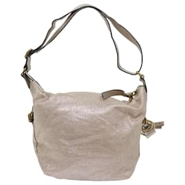 Chloé-Chloe Shoulder Bag Leather Silver 02-09-51-5859 Auth bs10804-Silvery