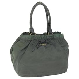 Prada-PRADA Hand Bag Nylon Gray Auth bs10846-Grey