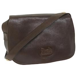Céline-CELINE Shoulder Bag Leather Brown Auth bs10936-Brown