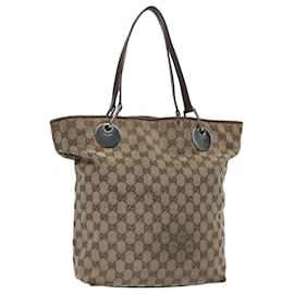 Gucci-GUCCI GG Canvas Einkaufstasche Beige 120836 Auth 62750-Beige