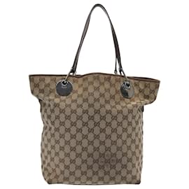 Gucci-GUCCI GG Lona Tote Bag Bege 120836 auth 62750-Bege