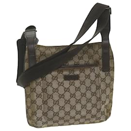 Gucci-GUCCI GG Canvas Shoulder Bag Beige 122793 auth 62755-Beige
