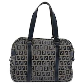 Fendi-Bolsa de mão de lona FENDI abobrinha azul marinho 62679-Azul marinho