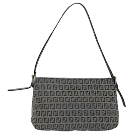 Fendi-Bolso de hombro FENDI Zucchino Canvas Mamma Baguette azul marino Auth ep2842-Azul marino