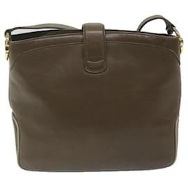 Céline-CELINE Bolso de hombro Cuero Marrón Auth fm3022-Castaño