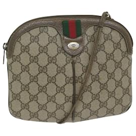 Gucci-GUCCI GG Supreme Web Sherry Line Shoulder Bag Beige Red 004 02 047 Auth ar11083-Red,Beige