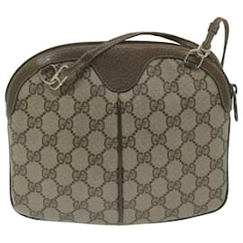 Gucci-GUCCI GG Supreme Web Sherry Line Shoulder Bag Beige Red 004 02 047 Auth ar11083-Red,Beige