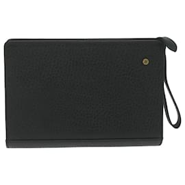Autre Marque-Burberrys Clutch Bag Leather Black Auth ac2560-Black