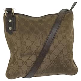 Gucci-GUCCI GG Canvas Shoulder Bag Beige 257246 Auth ti1441-Beige
