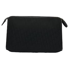 Christian Dior-Christian Dior Trotter bolso de mano de lona negro Auth ep2846-Negro