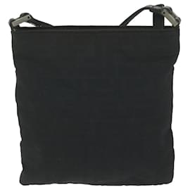 Fendi-FENDI Zucca Canvas Shoulder Bag Black Auth bs10962-Black