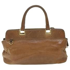 Prada-PRADA Hand Bag Leather 2way Brown Auth bs10941-Brown