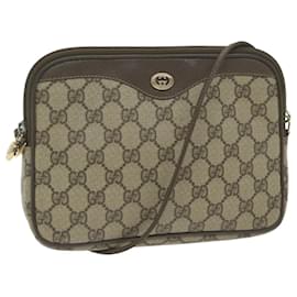 Gucci-GUCCI GG Supreme Shoulder Bag PVC Leather Beige 97 02 068 Auth ep2826-Beige