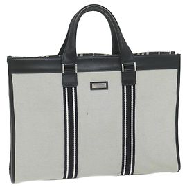 BURBERRY Black label Businesstasche Canvas Grau Auth bs11090 Braun