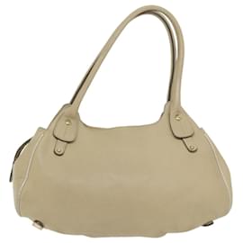 Salvatore Ferragamo-Salvatore Ferragamo Shoulder Bag Leather Beige Auth bs11147-Beige